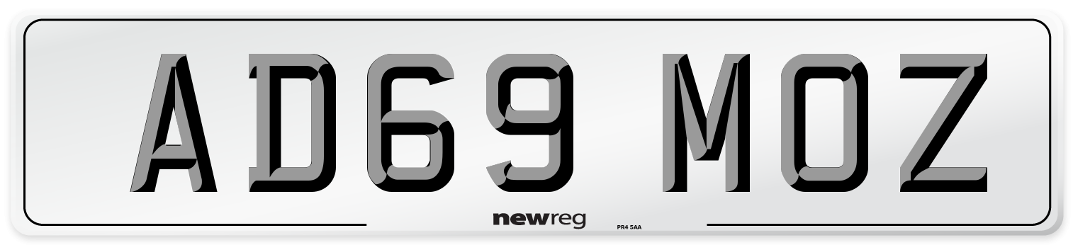 AD69 MOZ Number Plate from New Reg